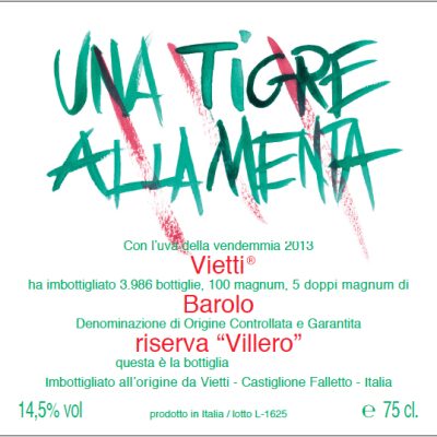 Barolo Vietti Villero 2013 Magnum 1.5 Litre Una Tigre alla Menta