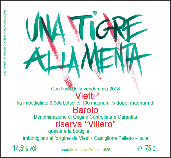 Barolo Vietti Villero 2013 Magnum 1.5 Litre Una Tigre alla Menta