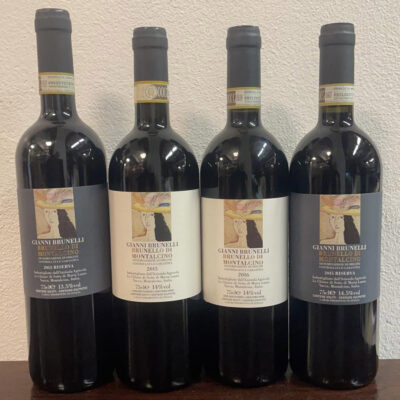 1 Brunello di Montalcino 2016 La Chiuse Gianni Brunelli 100/100 + 1 brunello 2017 +1 brunello riserva 2015+1 brunello riserva 2013