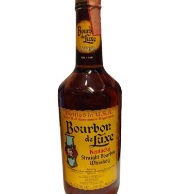 Bourbon De Luxe Kentucky Bourbon Whiskey 1 Liter 4 Years Old Vintage Imported By BEMA SPA